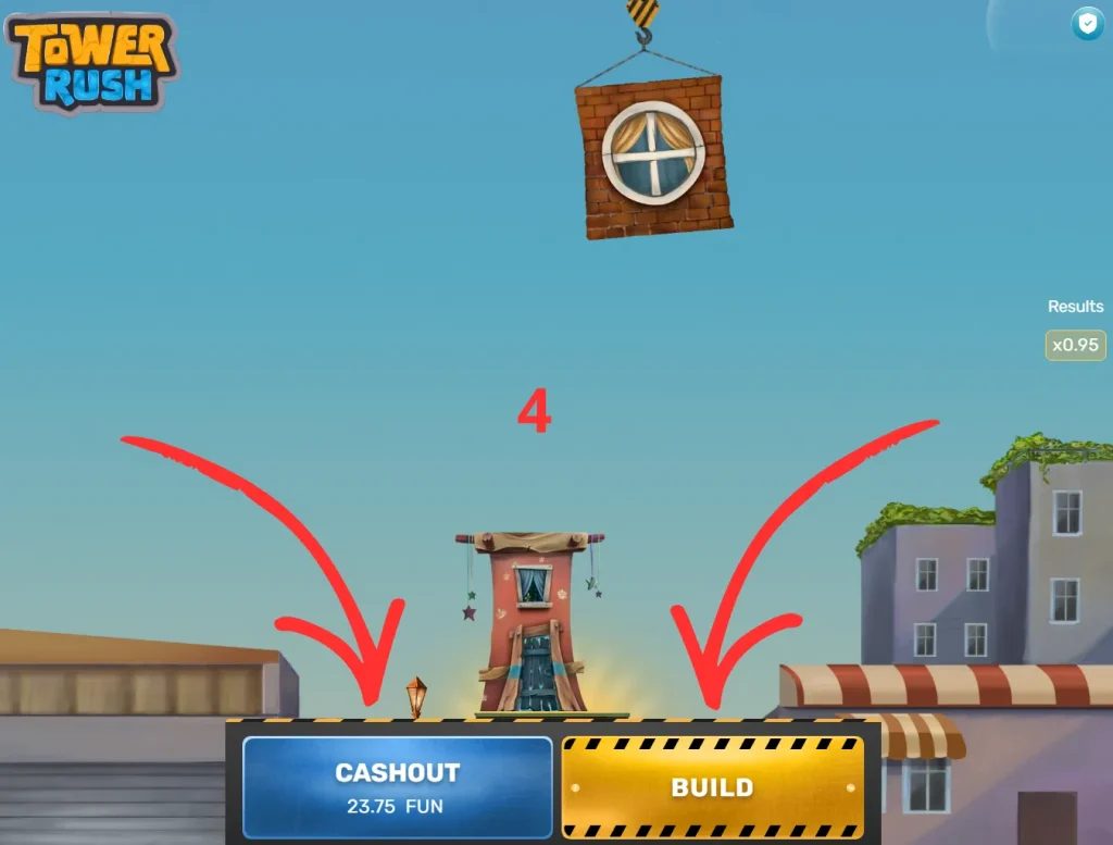 Tower Rush cashout or continue